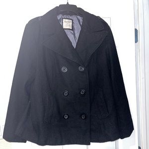 OLD NAVY PEACOAT COLOR black LONG SLEEVE WOOL/POLYESTER SIZE X-Large